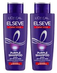 Elseve Pachet Promo L'Oreal Paris: 2 x 200 ml Sampon Elseve Color Vive Purple pentru Par Blond / Gri