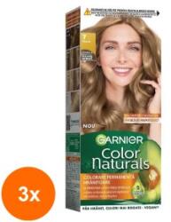 Garnier Color Naturals Set 3 x Vopsea de Par Permanenta cu Amoniac Garnier Color Naturals 7 Blond, 110 ml