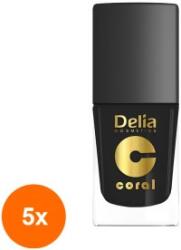 Delia Cosmetics Set 5 x Oja Coral 532 Black Orchid, 11 ml (ROC-5xDEMOJ00243)