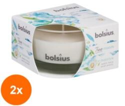 Bolsius Set 2 x Lumanare Parfumata Bolsius True in Pahar Mic, in Balance Ceai Alb si Menta (GIL-2xLCA-TRU-LPS-50/80-13-TM)