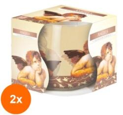 LCA Set 2 x Lumanare Parfumata in Pahar Imprimat Angels, 22 Ore (GIL-2xLCA-SN71S-04)