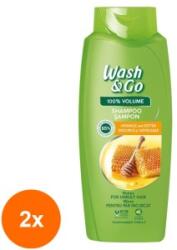 Wash&Go Set 2 x Sampon Wash & Go cu Miere pentru Toate Tipurile de Par, 675 ml