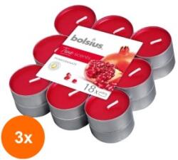 Bolsius Set 3 x 18 Lumanari Pastila Bolsius, Rodie, Timp de Ardere 4 Ore (GIL-3xLCA-TRU-PT18-15-TS)