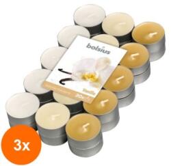 Bolsius Set 3 x 30 Lumanari Pastila, 4 Ore, Vanilie (GIL-3xLCA-PBA30-75-VAN)