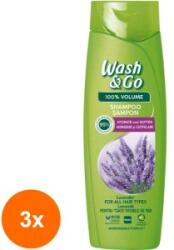 Wash&Go Set 3 x Sampon Wash&Go cu Extract de Levantica, pentru Toate Tipurile de Par, 360 ml