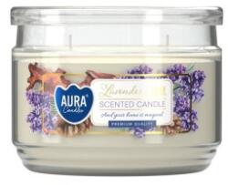 AURA Lumanare Parfumata cu Doua Fitile si Capac Aura, Lavanda si Cedru, Timp Ardere 30 Ore, Alb, 280 g (LCA-SNP106-447)