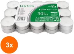 BISPOL Set 3 x 30 Lumanari Pastila Bispol Albe, 4 Ore (GIL-3xLCA-PF10-30S)
