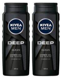 Nivea Set 2 x Gel de Dus Nivea Men Deep Black, cu Argila Microfina, 500 ml
