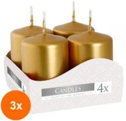 BISPOL Set 3 x Lumanari Stalp Bispol, 40 x 60 mm, Auriu (GIL-3xLCA-SW40/60-213-A4)