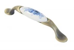 Ideal Feroluc Maner Ceramica Model W0520, 96 mm, Finisaj Antic Auriu/Trandafir Albastru (IFR-52241)