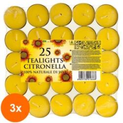 LCA Set 3 x 25 Lumanari Pastila Citronella, 4 Ore (GIL-3xLCA-CIT-P25-T)