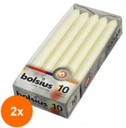 Bolsius Set 2 x 10 Lumanari Conice, Bolsius, Ivory, 230 x 20 mm (GIL-2xLCA-CIB-10-205-L)