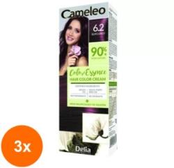 Cameleo Set 3 x Vopsea de Par Cameleo Color Essence 6.2 Burgundy, 75 g