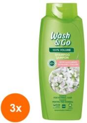 Wash&Go Set 3 x Sampon Wash&Go cu Extract de Iasomie, pentru Par Normal, 675 ml