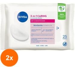 Nivea Set 2 x Servetele Demachiante Nivea pentru Ten Uscat, 25 Bucati
