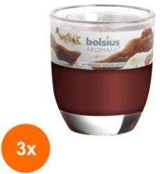 Bolsius Set 3 x Lumanare Parfumata in Pahar 80 / 70, Bolsius Santal (GIL-3xLCA-LPPN-323-SAN)