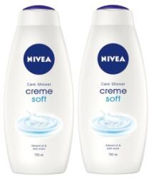Nivea Set 2 x Gel de Dus Nivea Creme Soft, 750 ml