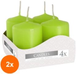BISPOL Set 2 x 4 Lumanari Stalp Bispol, 40 x 60 mm, Verde (GIL-2xLCA-SW40/60-064-A4)