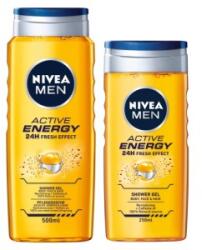 Nivea Pachet Promo Nivea Men: Gel de Dus Active Energy, 500 ml si Gel de Dus Active Energy, 250 ml