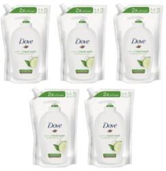 Dove Set 5 x Rezerva Sapun Lichid Dove Go Fresh, Castravete si Ceai Verde, 500 ml