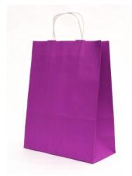 Bisbags Pungi din Hartie cu Manere, Mov, Interior Alb, 32 x 12 x 41 cm, 100 Bucati (BBG-PK527)