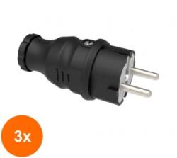 Bemis Set 3 x Stecher din Cauciuc Bemis BK1-1402-2011, 2P+E, 16A, 250V, IP44 (TIV-3xELPL-SH/RB-BK114022011-BMS)