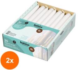 Bolsius Set 2 x 30 Lumanare Conica Bolsius Alb, 8 Ore (GIL-2xLCA-COB-30-A-4402)