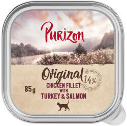 Purizon 12x85g Purizon Original nedves macskatáp - Csirkefilé, pulykal & lazac