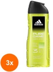 Adidas Set 3 x Gel de Dus, Pure Game, Adidas, Barbati, 400 ml