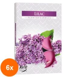 LCA Set 6 x 6 Lumanari Pastila, Liliac 4 Ore (GIL-6xLCA-P15-38)