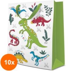 Elcadis Set 10 x Pungi Cadou Medii, Dinosaur, 20 x 25 x 10 cm, Perfecto (CLE-10xELC-PC-SM-DN)