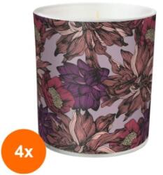 BISPOL Set 4 x Lumanare Parfumata in Pahar Imprimat, Mix 3M (GIL-4xLCA-SN72S-D03)