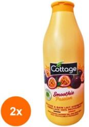 Cottage Set 2 x Gel de Dus si Lapte de Baie Cottage, Smoothie Passion, 750 ml