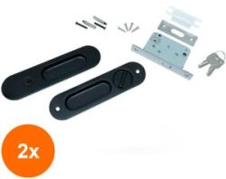 Ideal Feroluc Set 2 x Manere si Broasca pentru Usi Glisante, Model Clifden, Finisaj Negru (EDI-2xIFR-18557)
