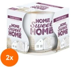 LCA Set 2 x Lumanare Parfumata in Pahar Imprimat, Sweet Home, 22 Ore (GIL-2xLCA-SN71S-11)