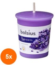 Bolsius Set 5 x Lumanare Parfumata Con, Bolsius, Lavanda (GIL-5xLCA-TRU-LPCO-77-LAV-TS)
