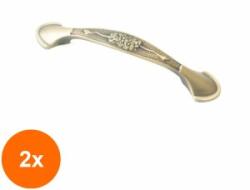 Ideal Feroluc Set 2 x Maner Model 501/Safira, 96 mm, Finisaj Antic Auriu (EDI-2xIFR-29450)