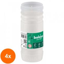 Bolsius Set 4 x Candela Rezerva Bolsius Nr. 3 DNI Premium, Timp Ardere 68 Ore, Alba (GIL-4xLCA-BO-RP3-A)