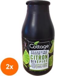 Cottage Set 2 x Gel de Dus si Sampon de Par Cottage Spicy Lemon, Barbati, 250 ml