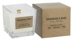 BISPOL Lumanare Parfumata in Pahar Transparent cu Fitil de Lemn, Bispol, LemonGrass-Herbs (LCA-SNK80-000-350)
