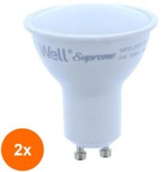 Well Set 2 x Spot cu LED MR16 GU10, 5W, 230V, Lumina Rece, Supreme Well (TIV-2xLEDLC-MR165GU10-03-WL)