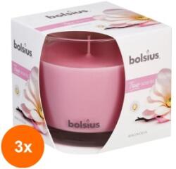 Bolsius Set 3 x Lumanare Parfumata Bolsius True Scents in Pahar, Magnolie (GIL-3xLCA-TRU-LPB-95/95-04-TS)
