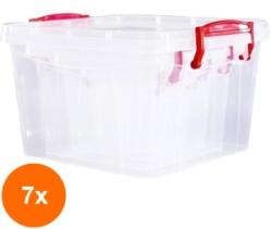 Sterk Plast Set 7 x Cutie Alimentara Patrata Maya, 0.6 l, Sterk Plast (CLE-7xELC-SK-CAPM0,6)