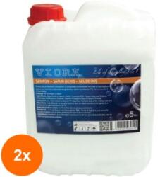 Vetro Design Set 2 x Sapun Lichid, Sampon, Gel de Dus, 3 In 1, pentru Hotel, 5 l, Viora