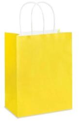 Bisbags Pungi din Hartie cu Manere, Galben, Interior Alb, 32 x 12 x 41 cm, 100 Bucati (BBG-PK545)