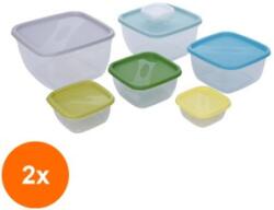 Grunberg Set 2 x 7 Caserole cu Capac, din Plastic, Grunberg GR3751 (GUJ-2xGR3751)