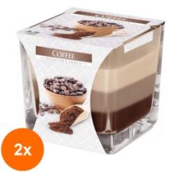 LCA Set 2 x Lumanare Parfumata in Pahar in Trei Culori Cafea, 32 Ore (GIL-2xLCA-SNK80-89)
