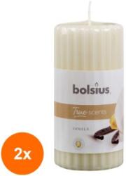 Bolsius Set 2 x Lumanare Stalp 120 x 58 mm Bolsius, Vanilie (GIL-2xLCA-TRU-STP-120/58-75-TS)