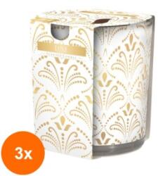 LCA Set 3 x Lumanare Parfumata in Pahar Imprimat, Luxe, 22 Ore (GIL-3xLCA-SN72S-21)