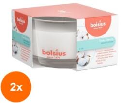 Bolsius Set 2 x Lumanare Parfumata Bolsius True in Pahar Mic, Fresh Cotton Ambalaj (GIL-2xLCA-TRU-LPS-50/80-71-TS)